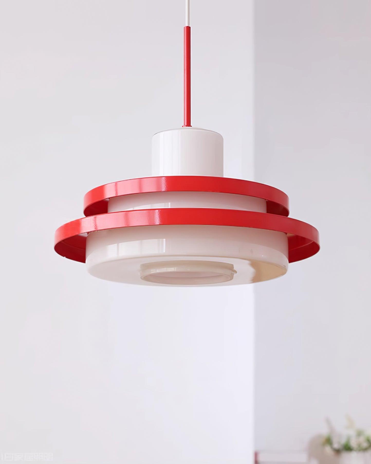 Red And White Glass Pendant Light Dimmer Compatible