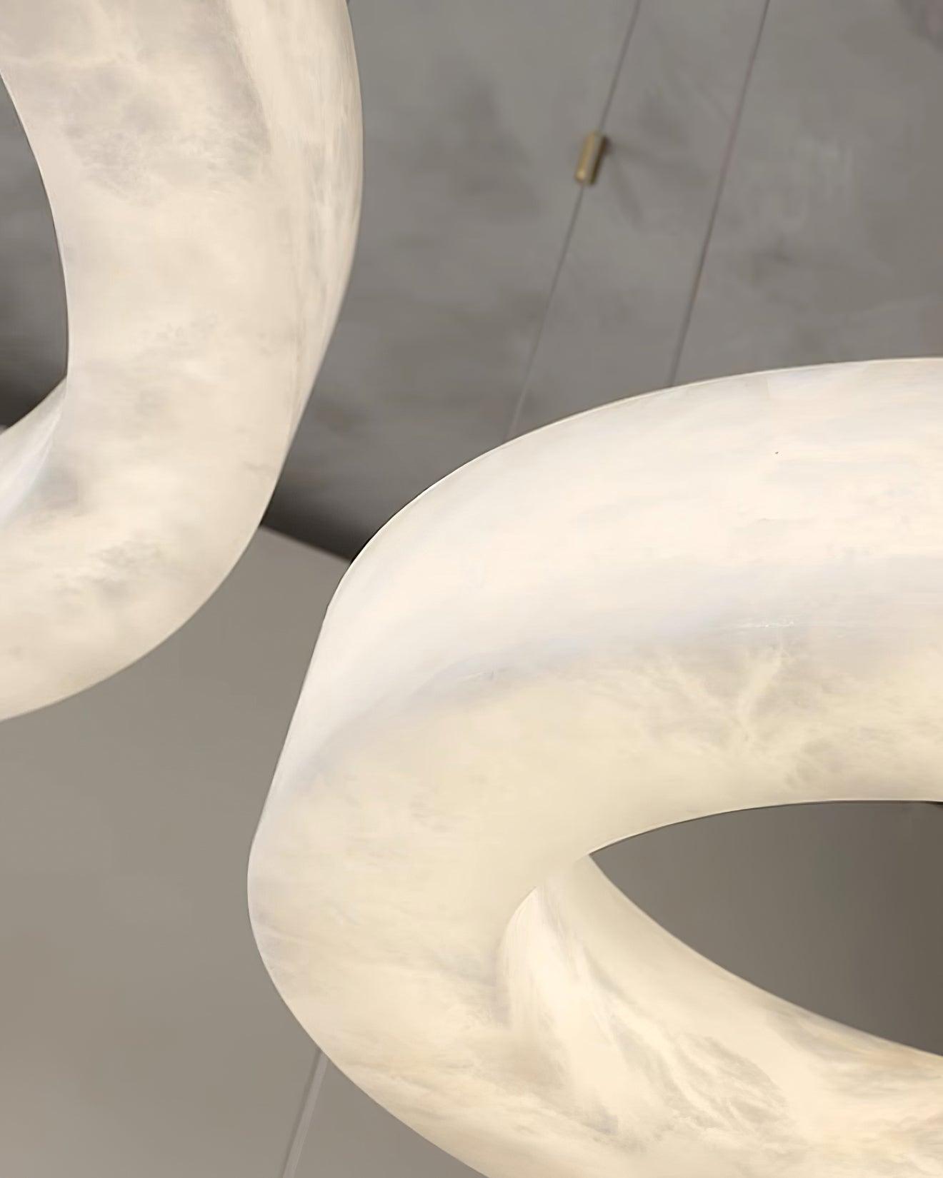 Alabaster Multi Ring Pendant Light With Integrated LED