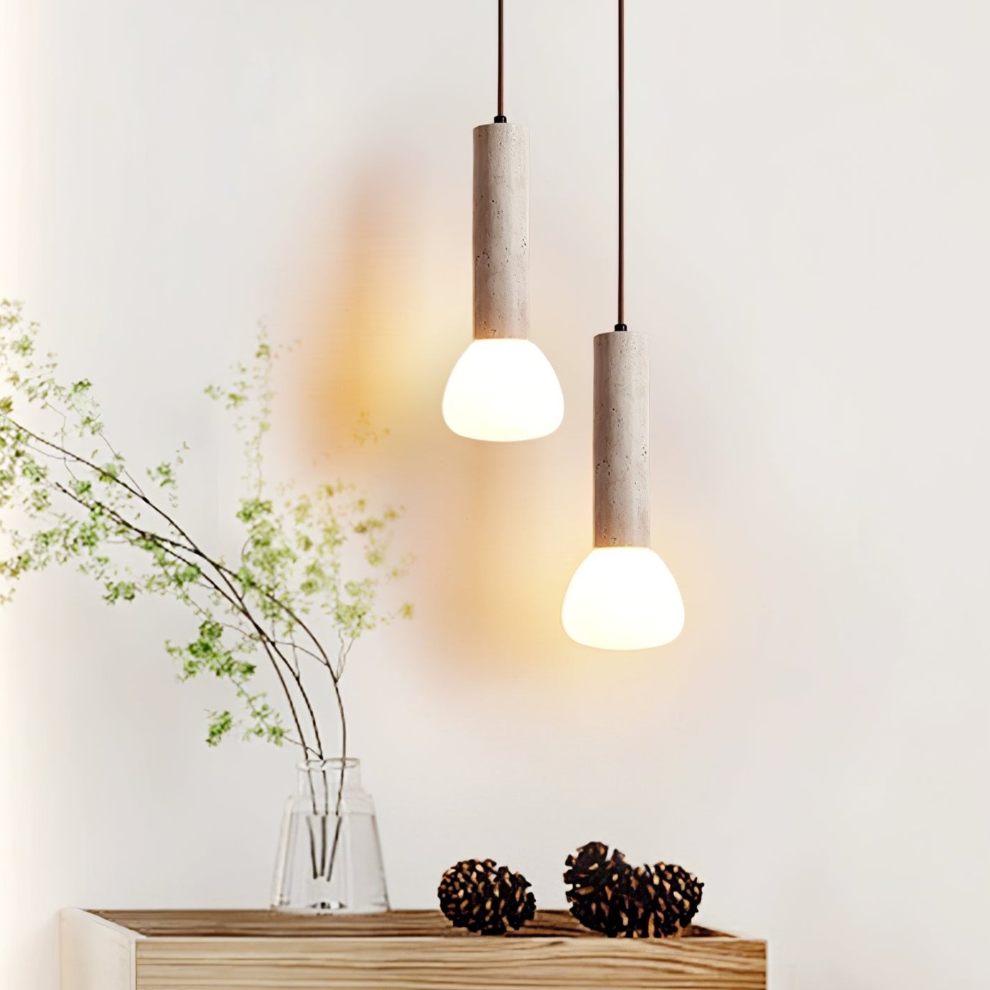 Lustre Suspendu Minimaliste En Travertin Jaune Pour Ambiance Chaleureuse