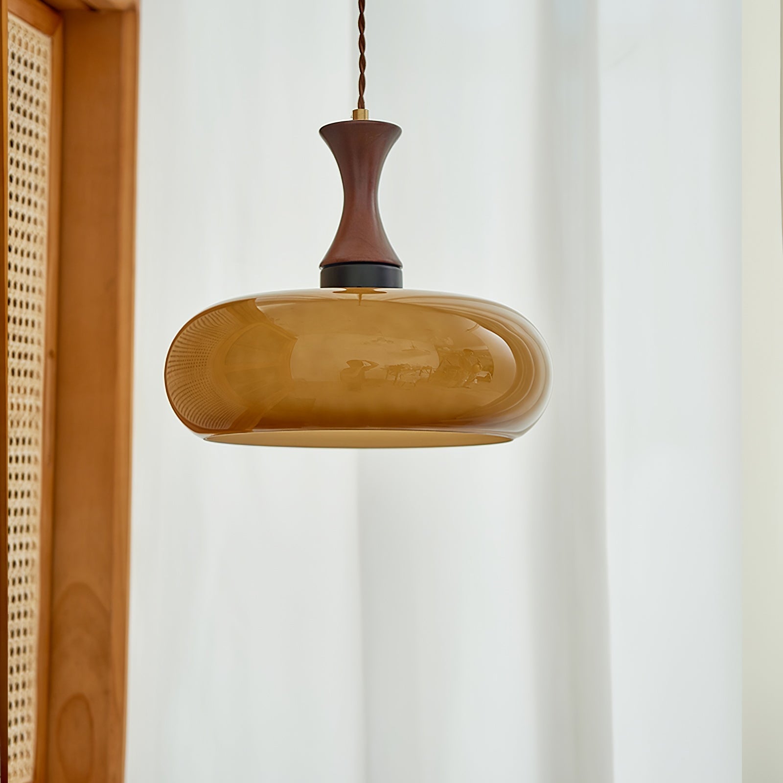 Charlotte Pendant Light With Antique Brown Glass Shade