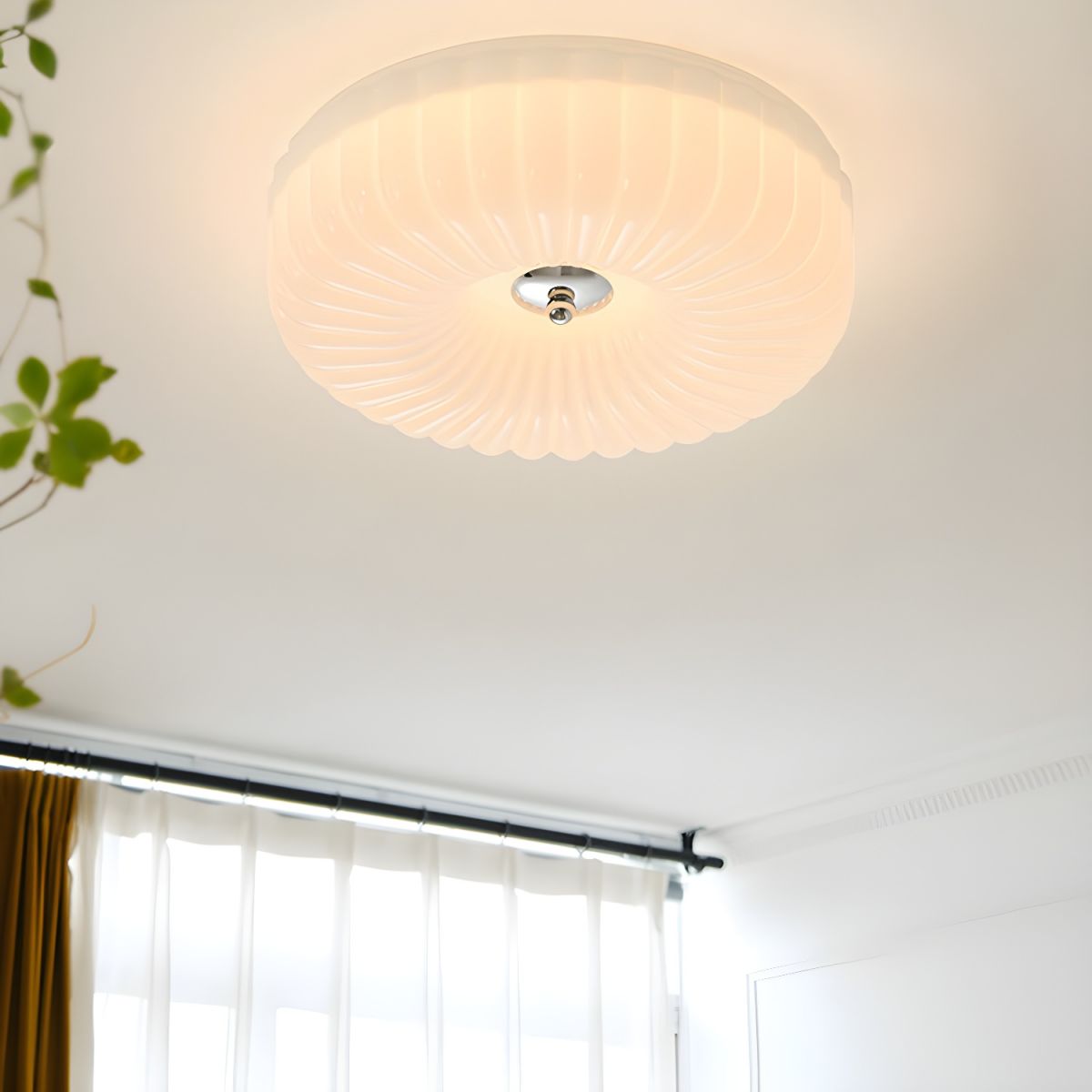 LED Glass Flush Mount Ceiling Light For Bedroom