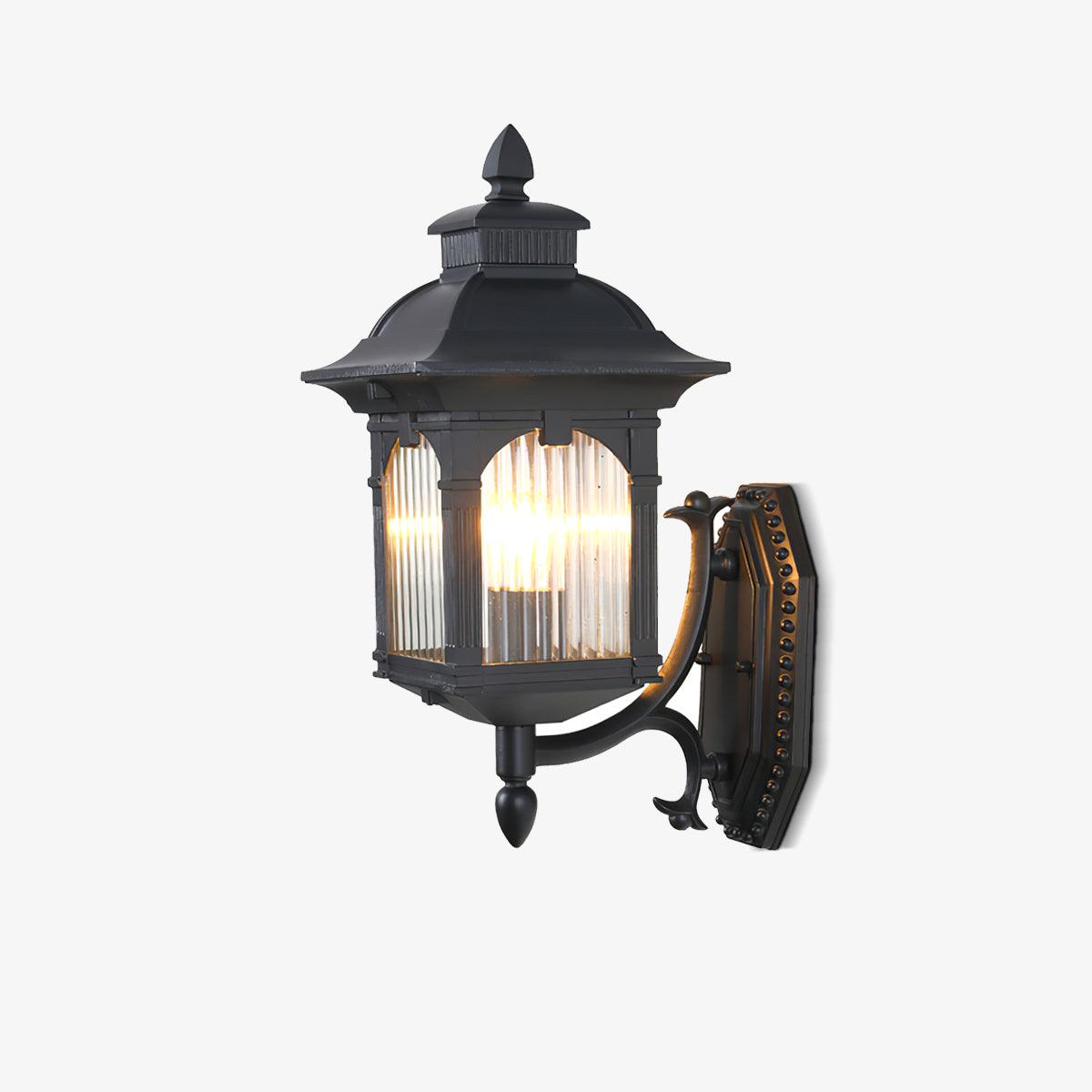 Rust-Resistant Vintage Style Outdoor Wall Light With Glass Panels