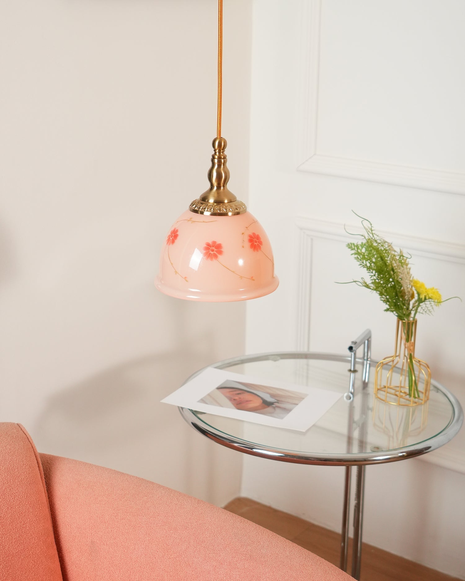 Vintage Brass Glass Pendant For Ambient Lighting