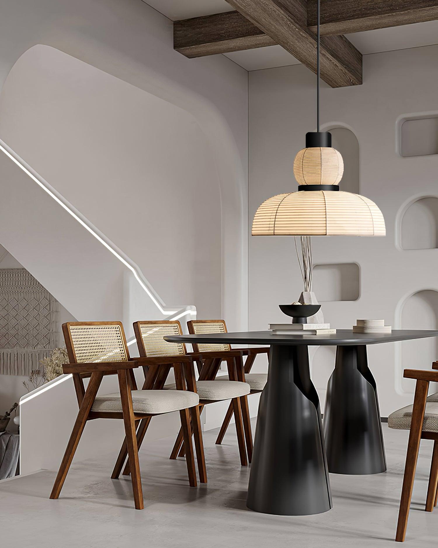 Pendant Lamp With White Fabric Shade For Gentle Ambient Glow