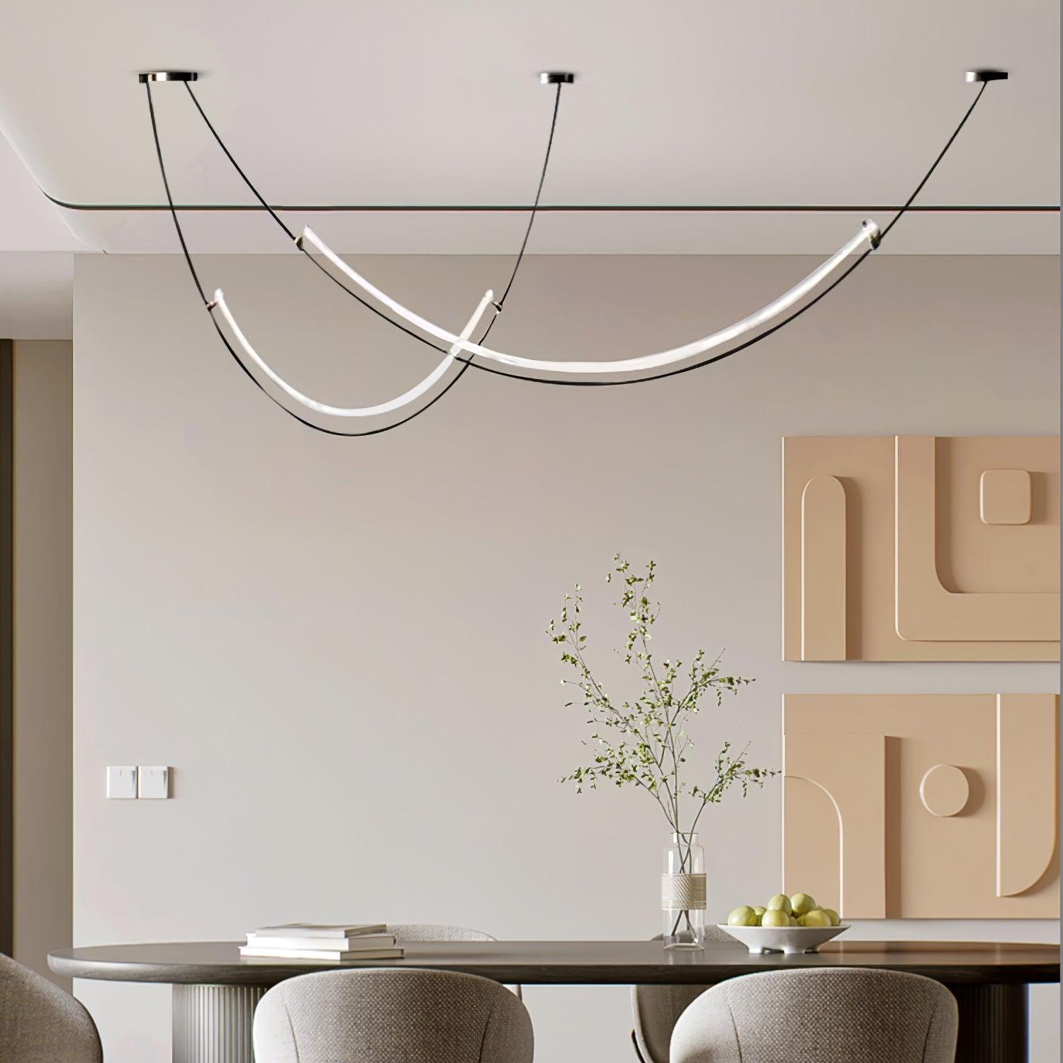Luxe Curved LED Pendant Light for Elegant Ambience