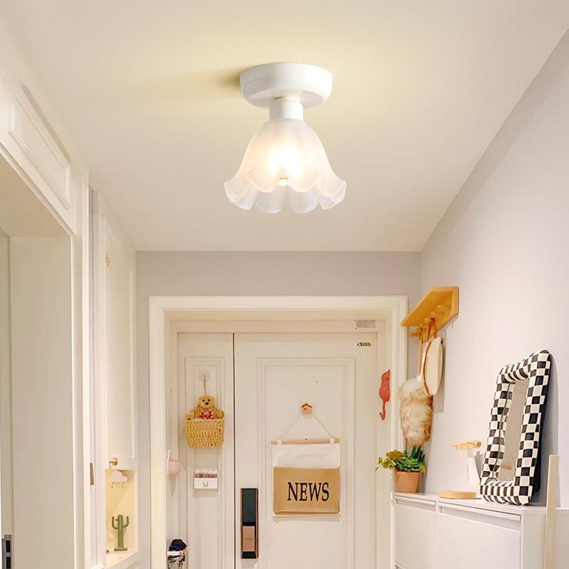 Aurora Glass And Metal Flush Mount Light For Bedroom And Study