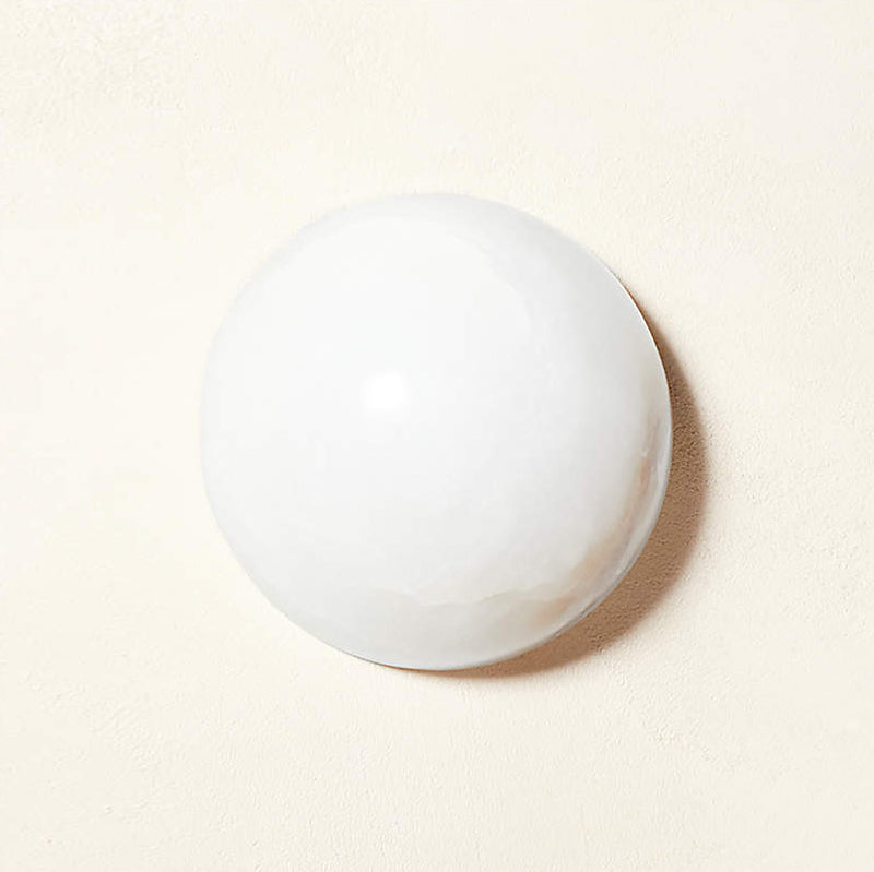 Minimalist Round Alabaster Wall Light For Living Room And Bedroom