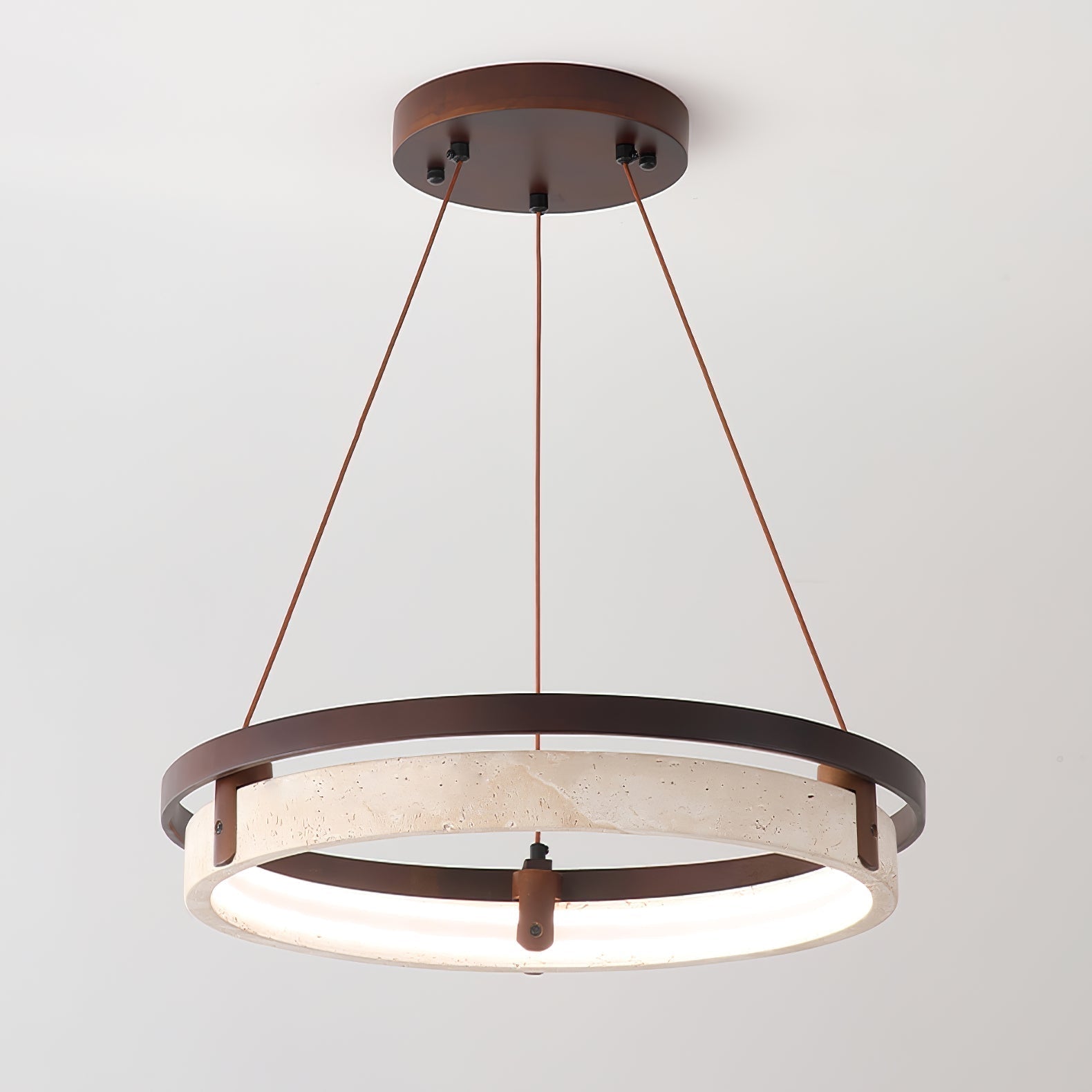 Travertine Pendant Light With Integrated LED