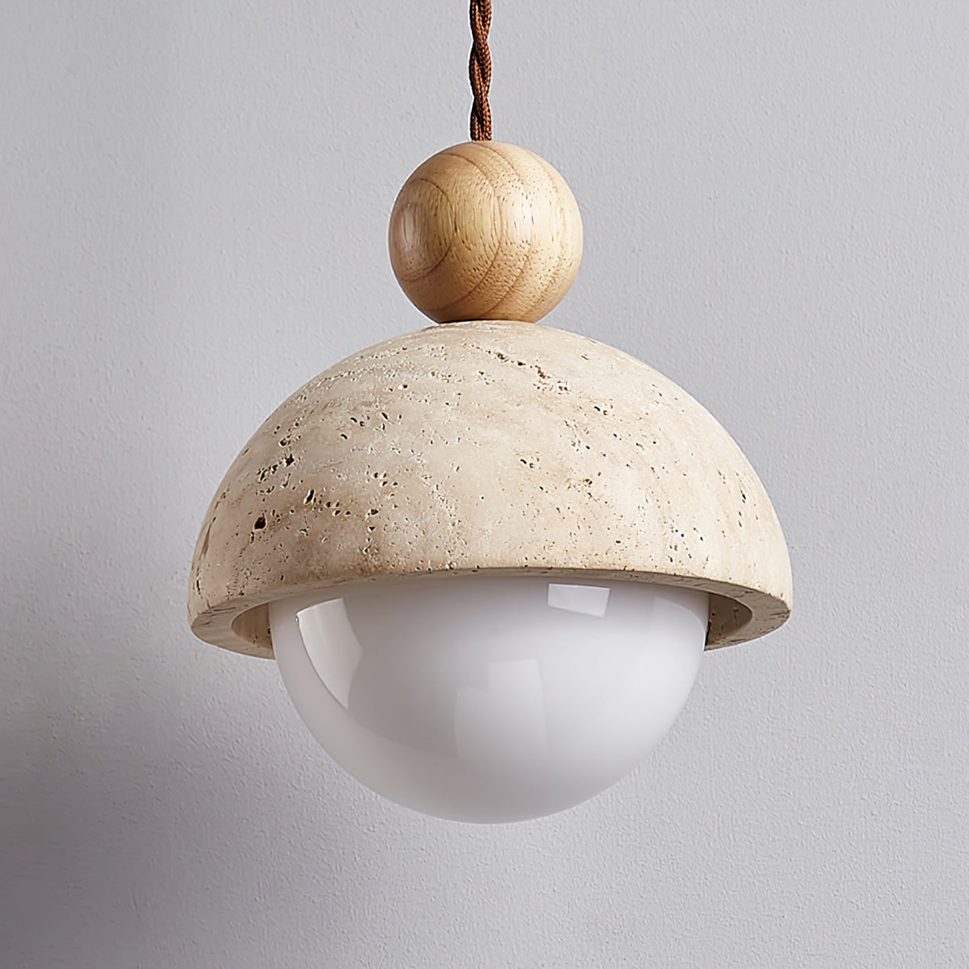Travertine Dome Pendant Light For Warm Ambiance
