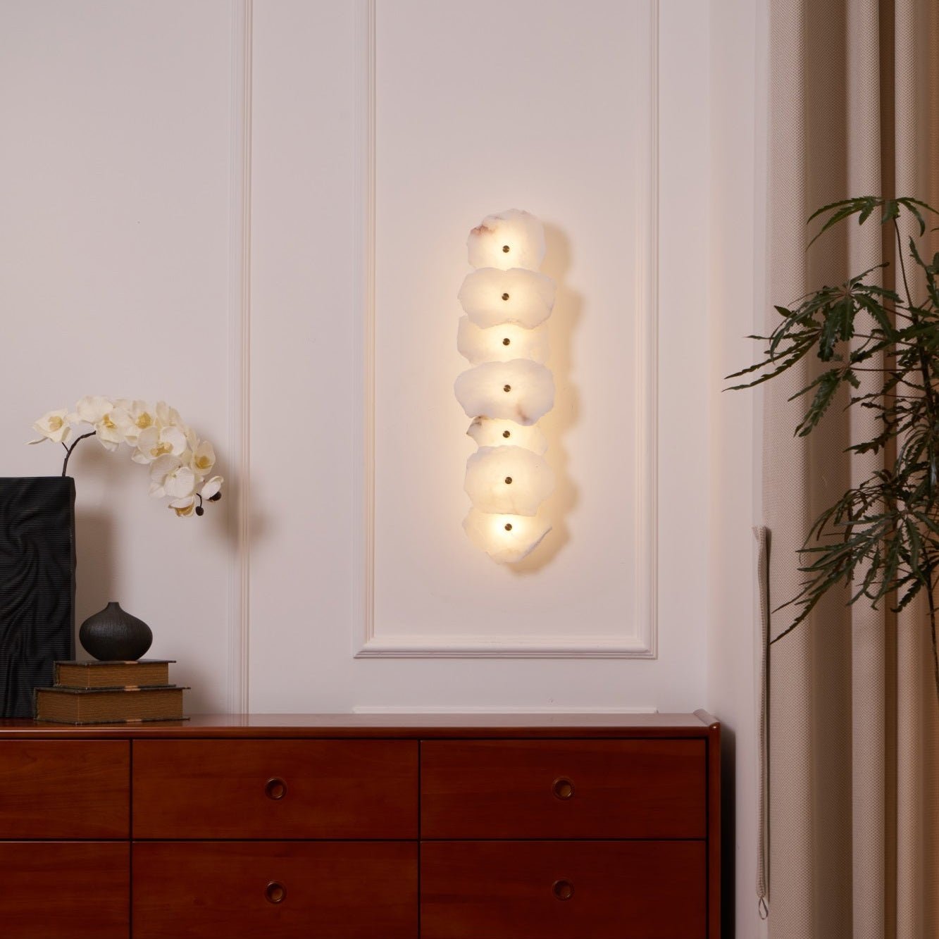 Alabaster Bloom Wall Light With Gentle LED Glow