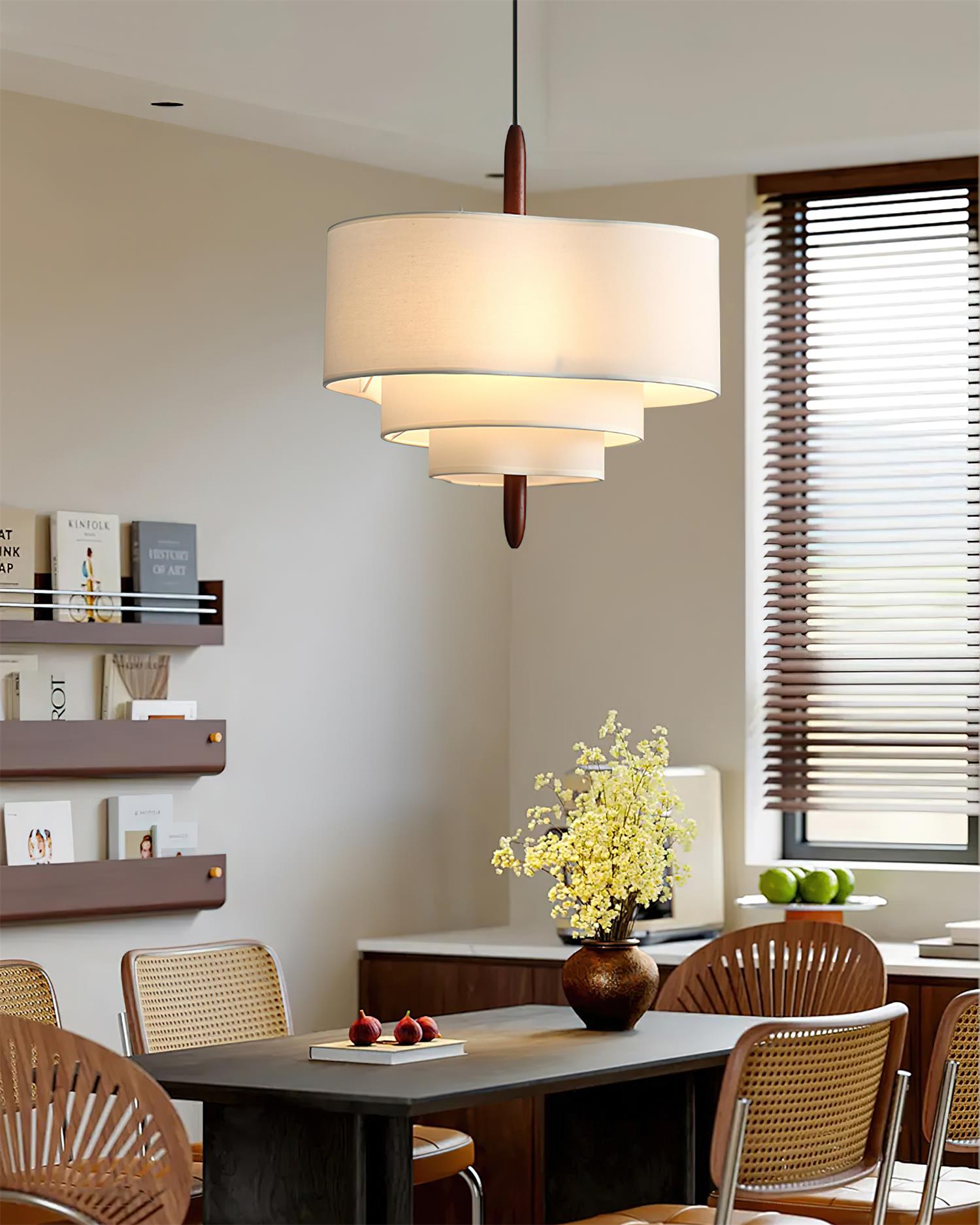Green Fabric Pendant Lamp For Cozy Ambience