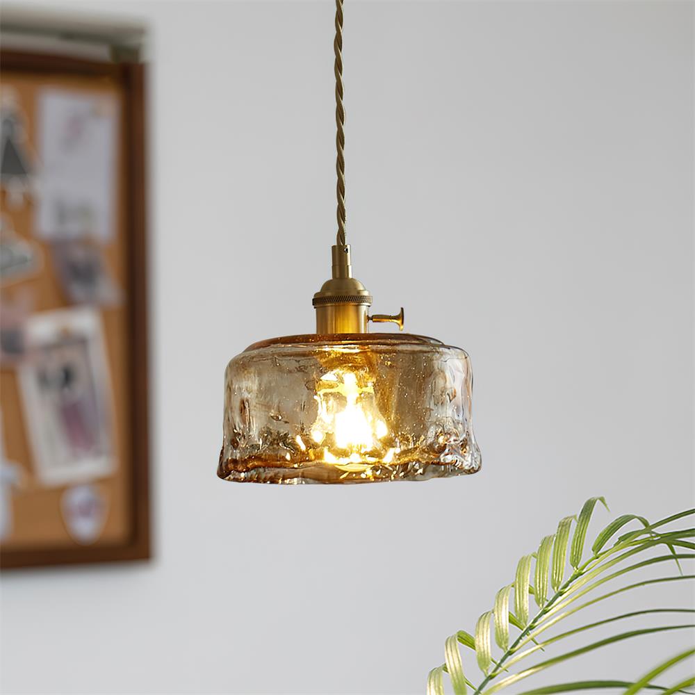 Amber Glass Pendant Light Delivers Warm Glow