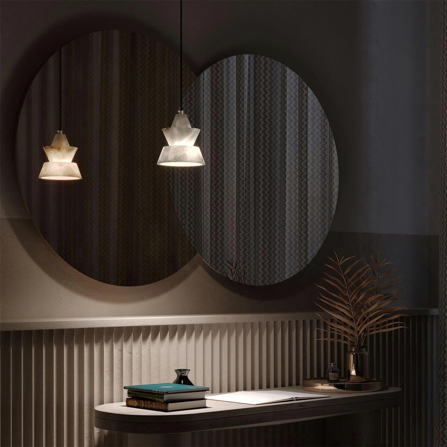 Layered White Alabaster Pendant Light With Soft Glow