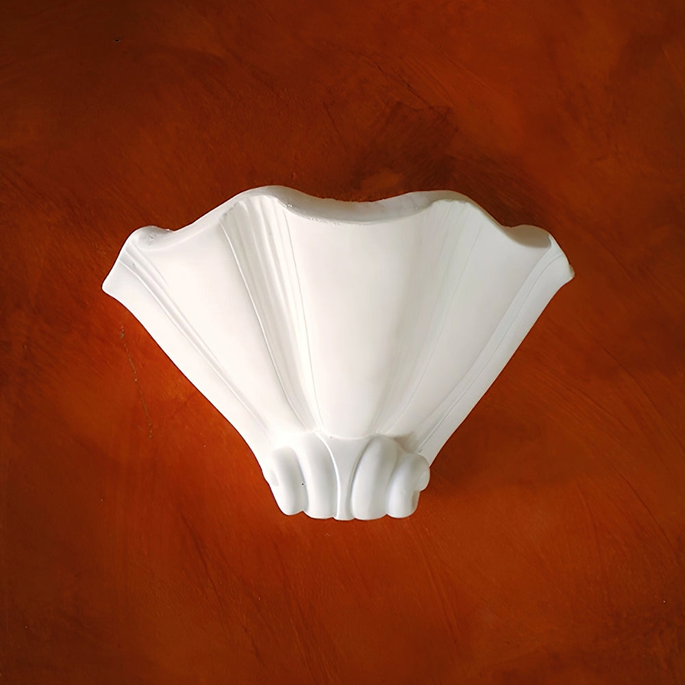 White Plaster Shell Wall Light With Integrated LED Dimmer Compatible