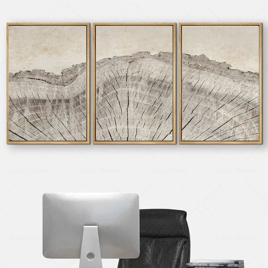 Toile Abstraite Cernes d'Arbres – Impression HD