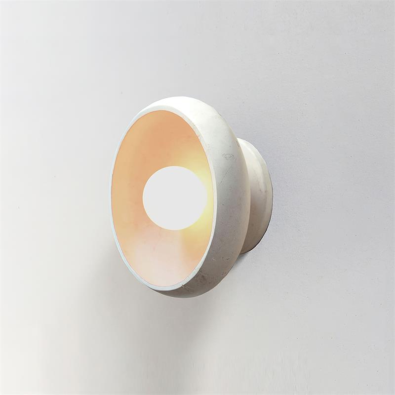 White Jade Marble Wall Light Damp Rated Hardwired