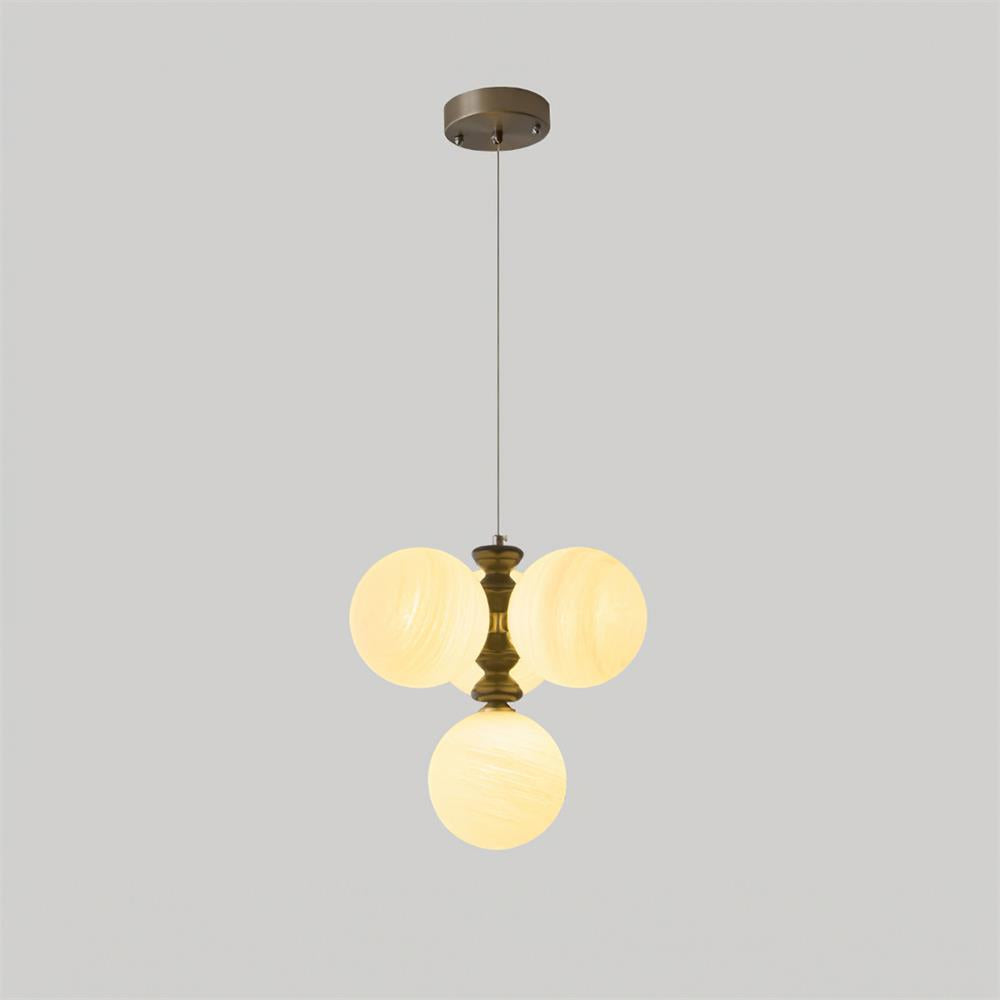 Elegant Dining Chandelier With Alabaster Look Globes And Arched Arms
