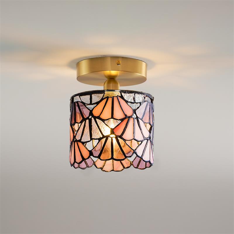 Bloom Glass Ceiling Light With Stained Glass Shade