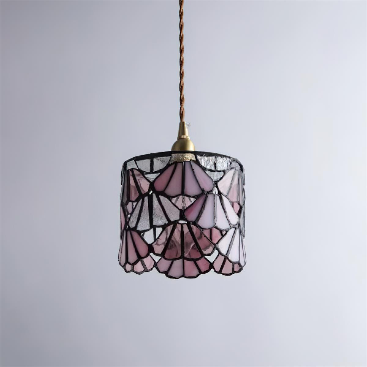 Glass Shade Pendant Light With Brass Accents For Warm Glow