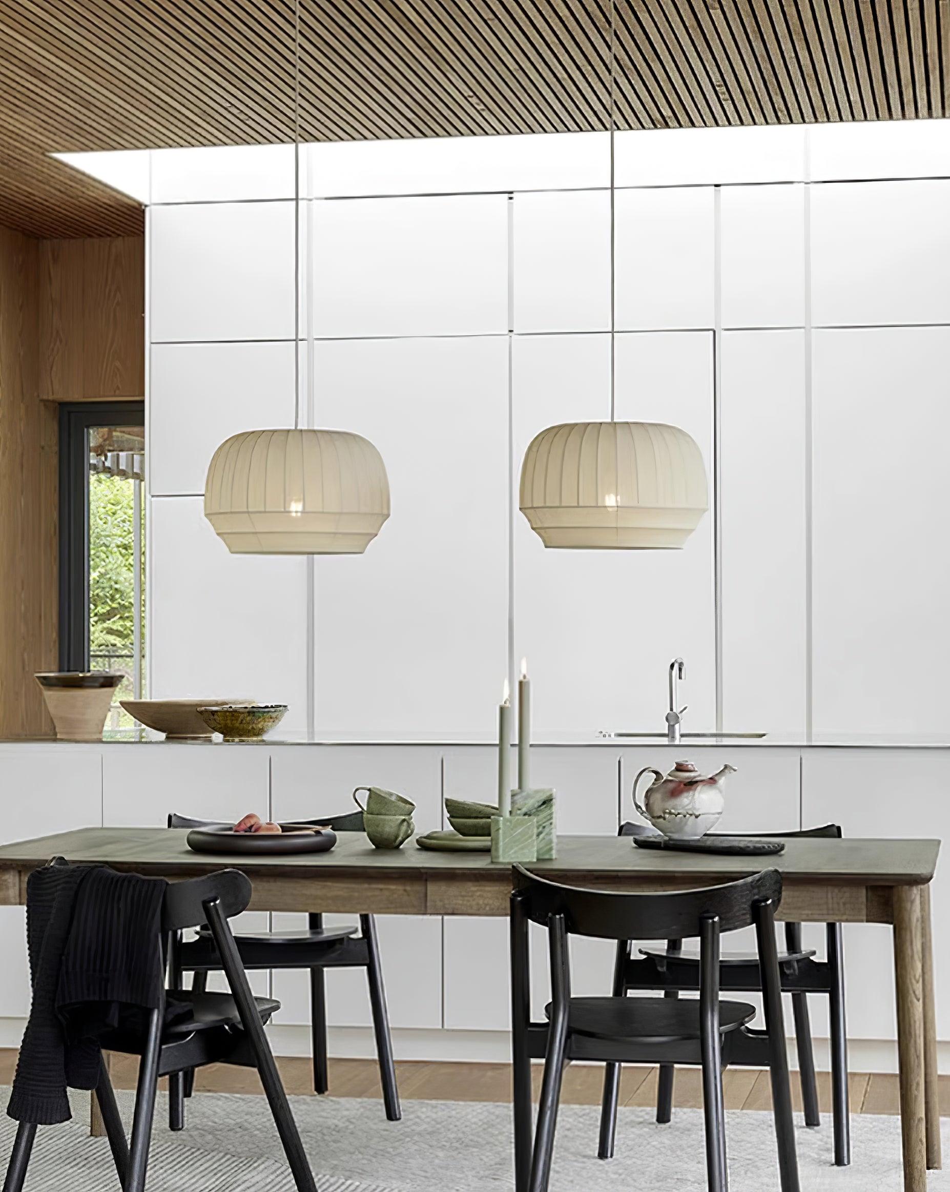 Pendant Lamp With Silk White Shade For Soft Glow