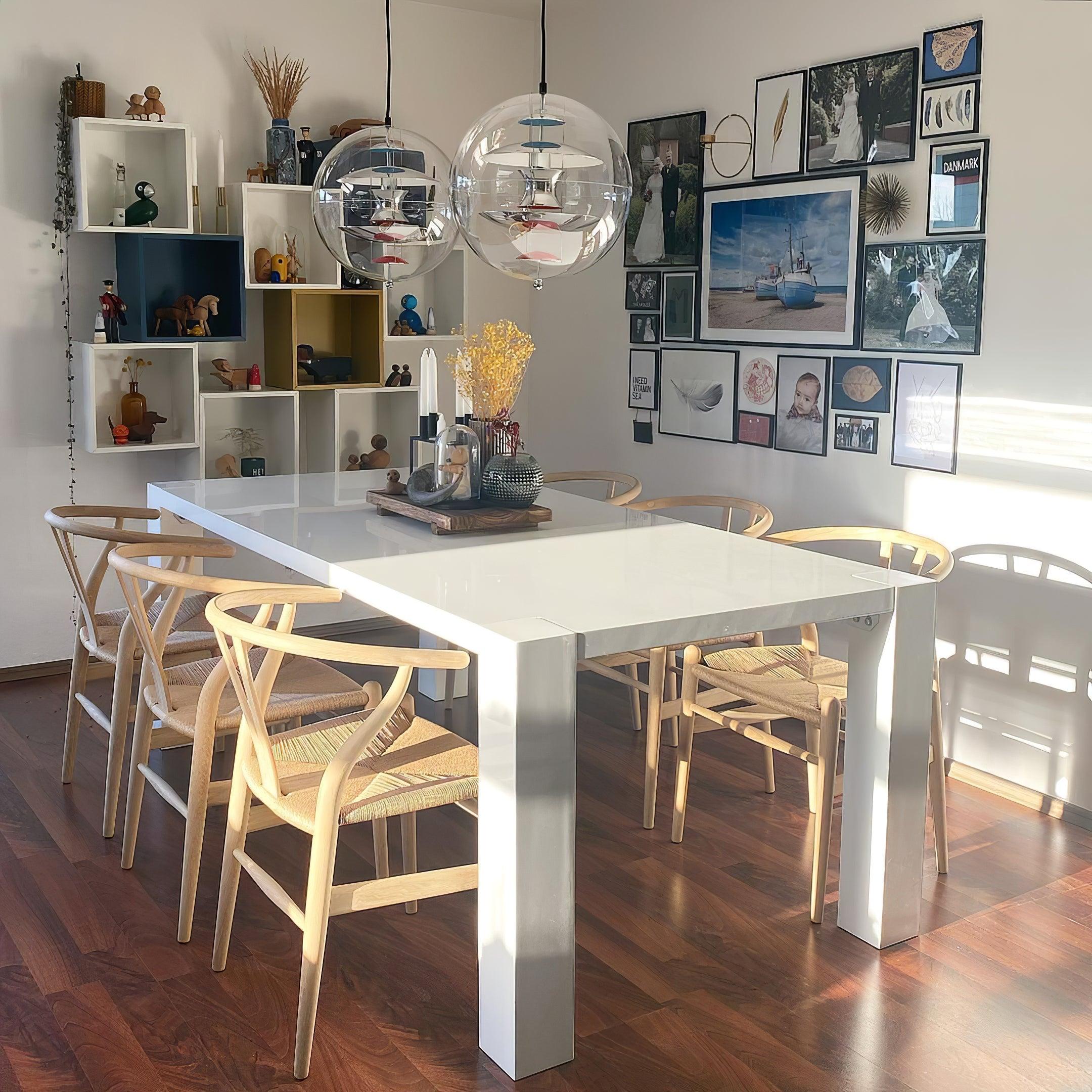 Pendant Lamp With Floating Geometric Layers And Clear Globe