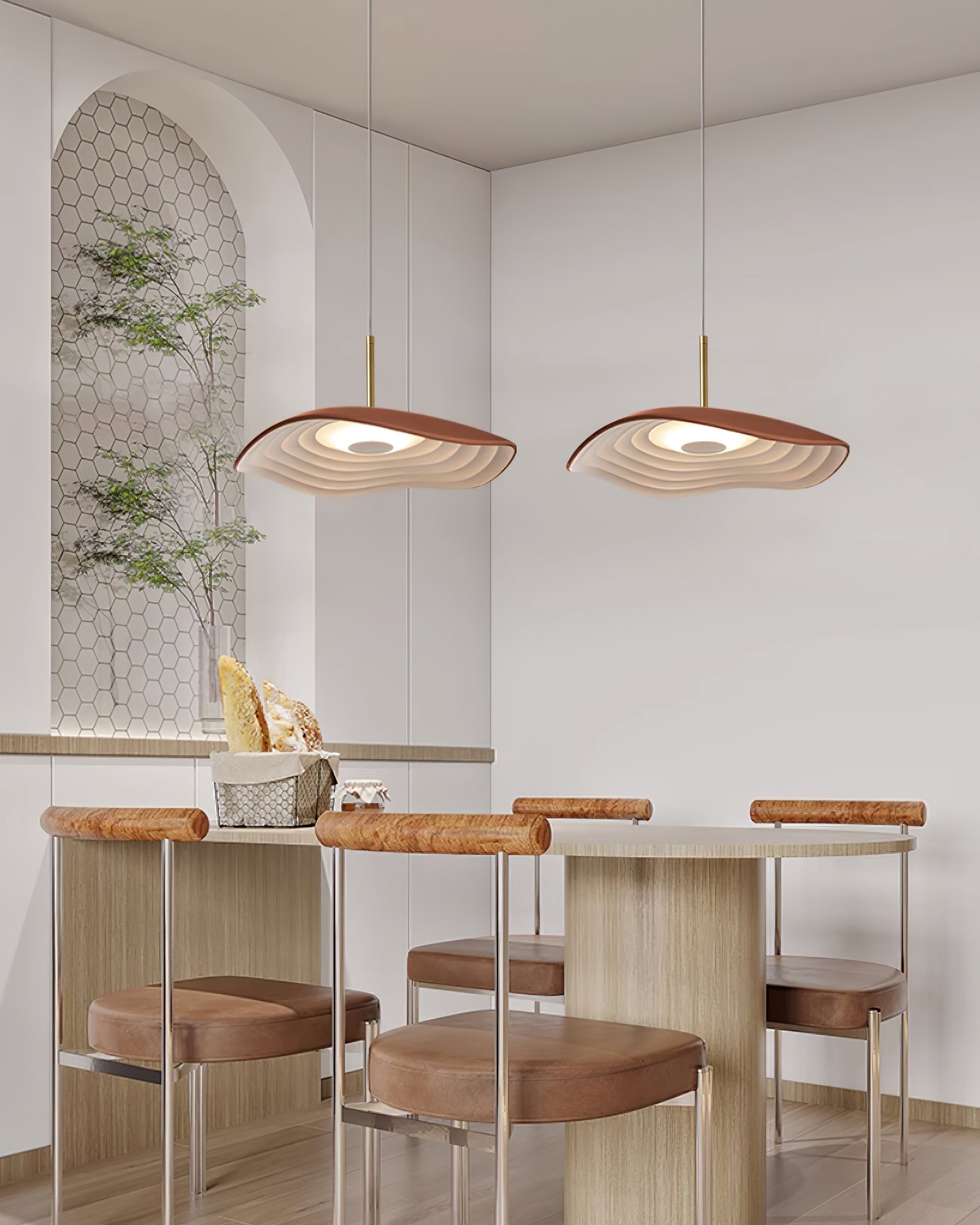 Wave Pendant Light With Integrated LED