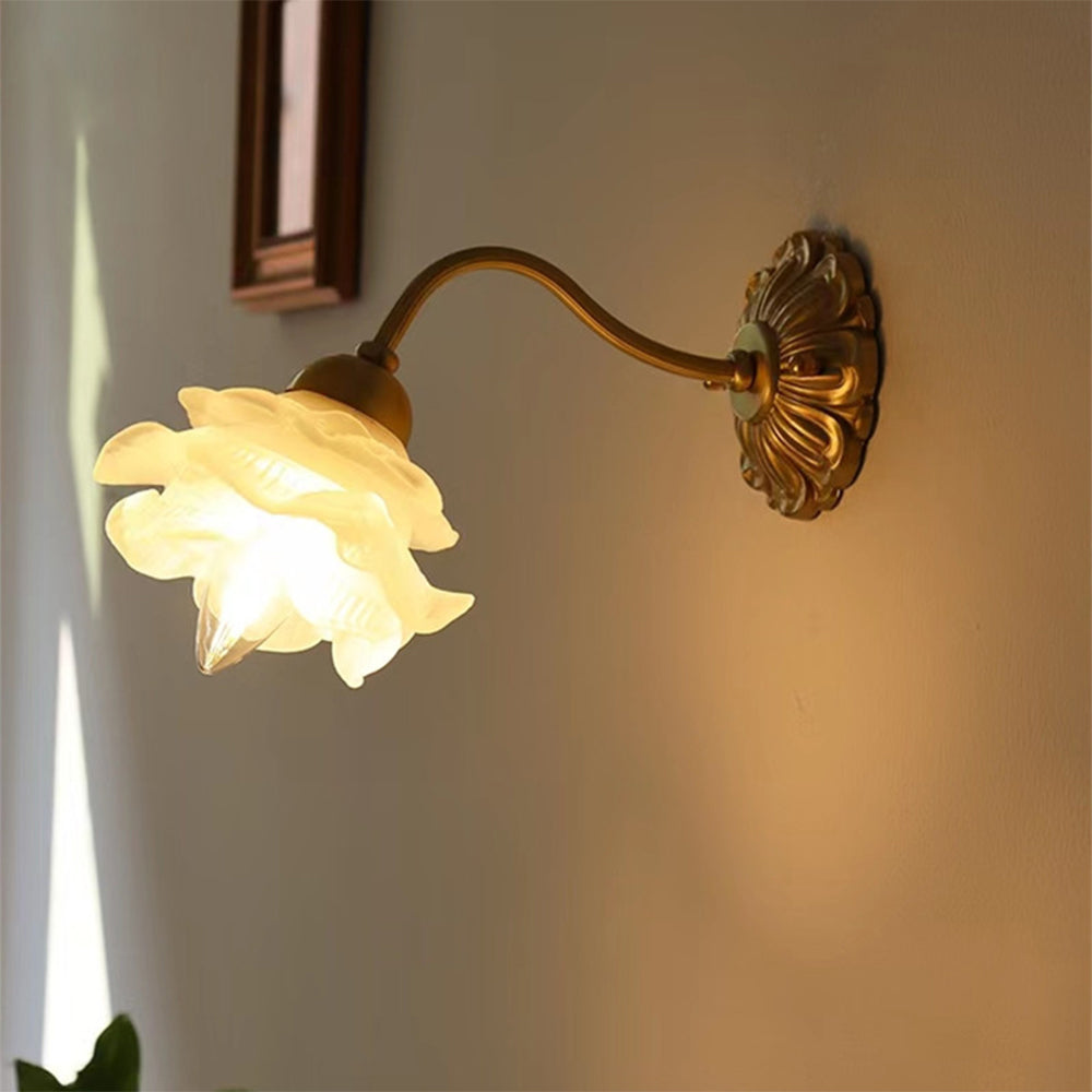 Vintage Metal Glass Indoor Wall Lamp for Bedroom and Living Room