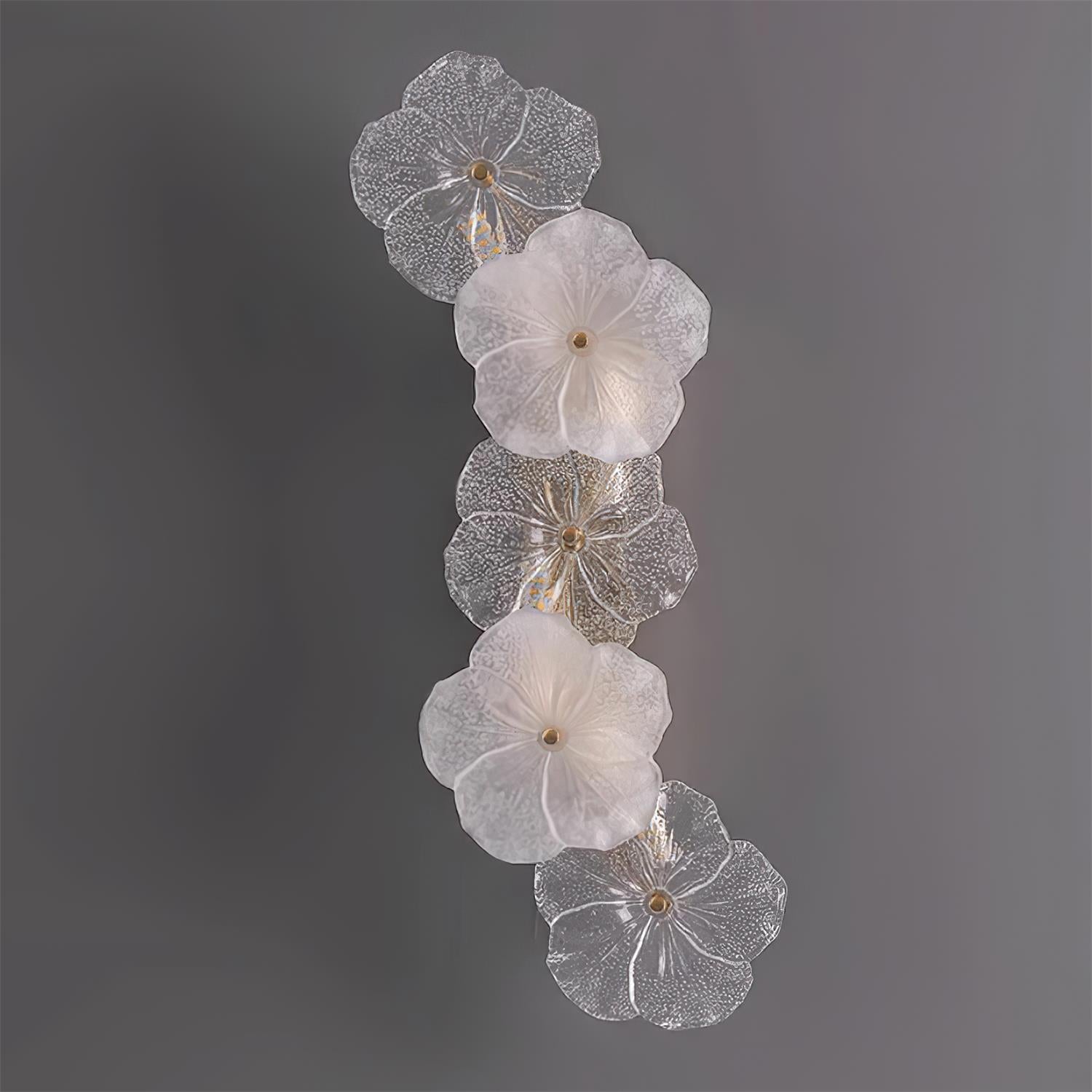 Floral Glass And Metal Wall Lamp G9 Hardwired Dimmer Compatible
