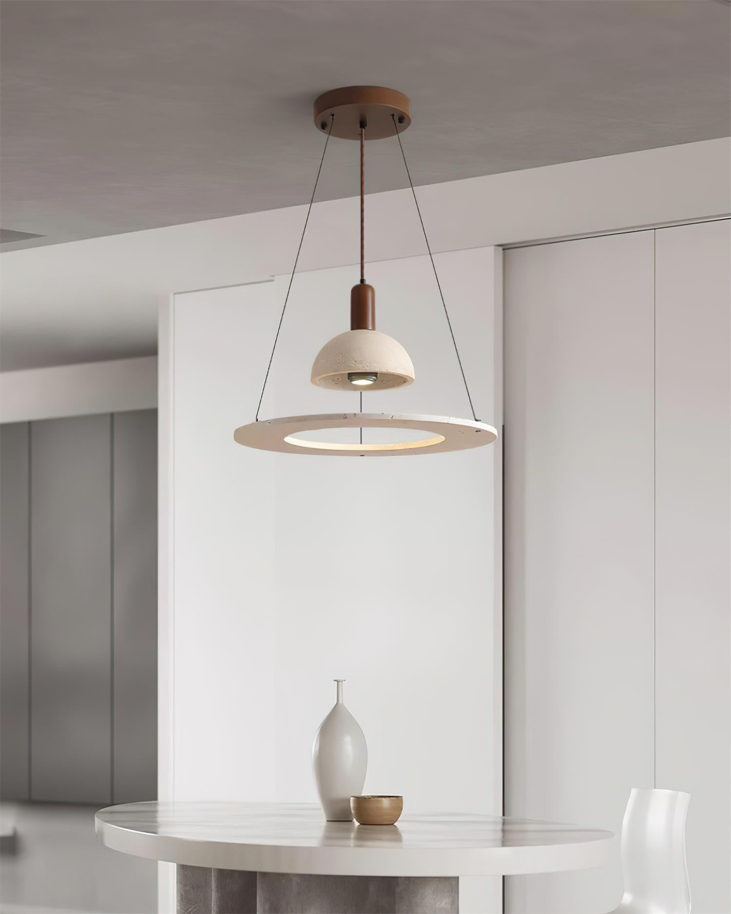 Travertine Dome Pendant Lamp for Sculptural Ambience