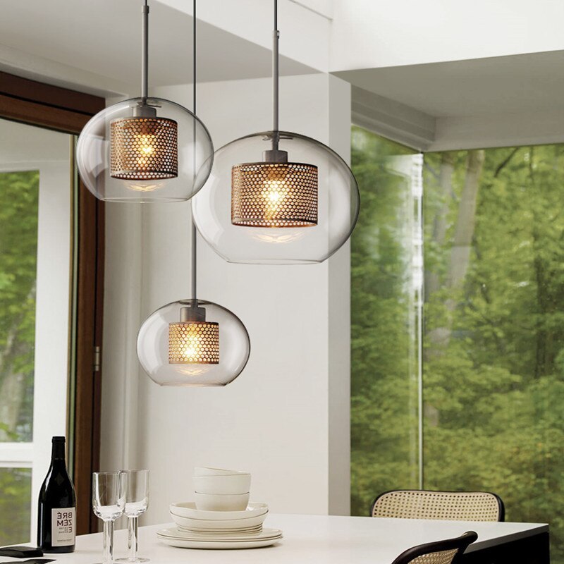 Gold Pendant Light With Glass Shade Soft Glow