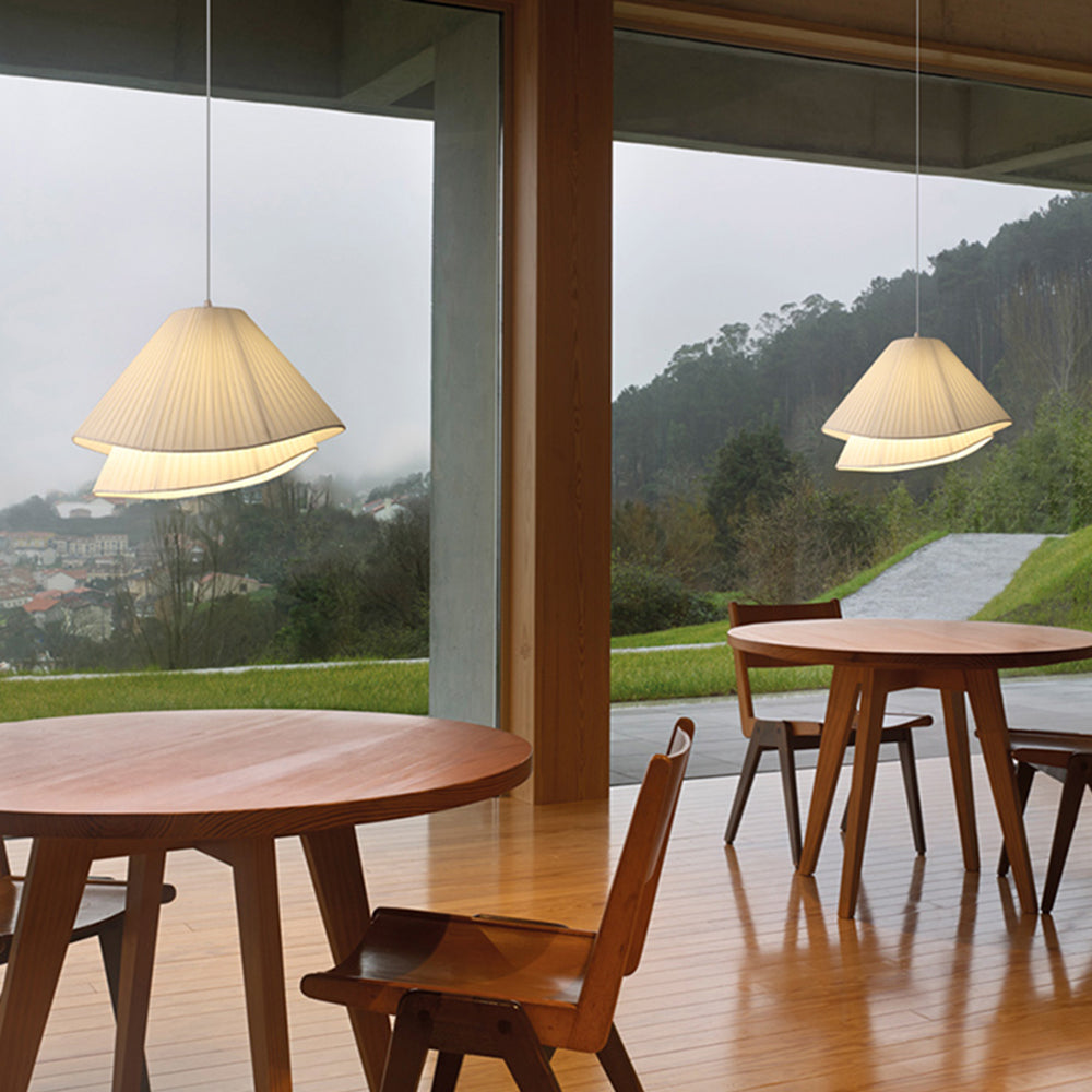Layered Fabric LED Pendant Light With Soft Glow