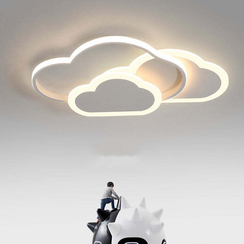 Hollow Cloud Ceiling Light In White And Pink