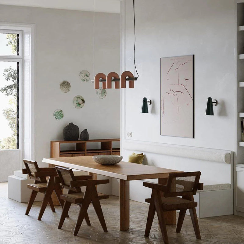 Elegant Linear Pendant Light With 3 U Shaped Lights