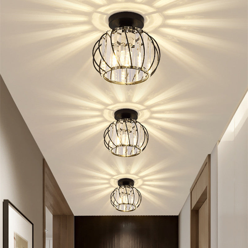 Luxe Crystal Ceiling Light In Gold Or Black Finish