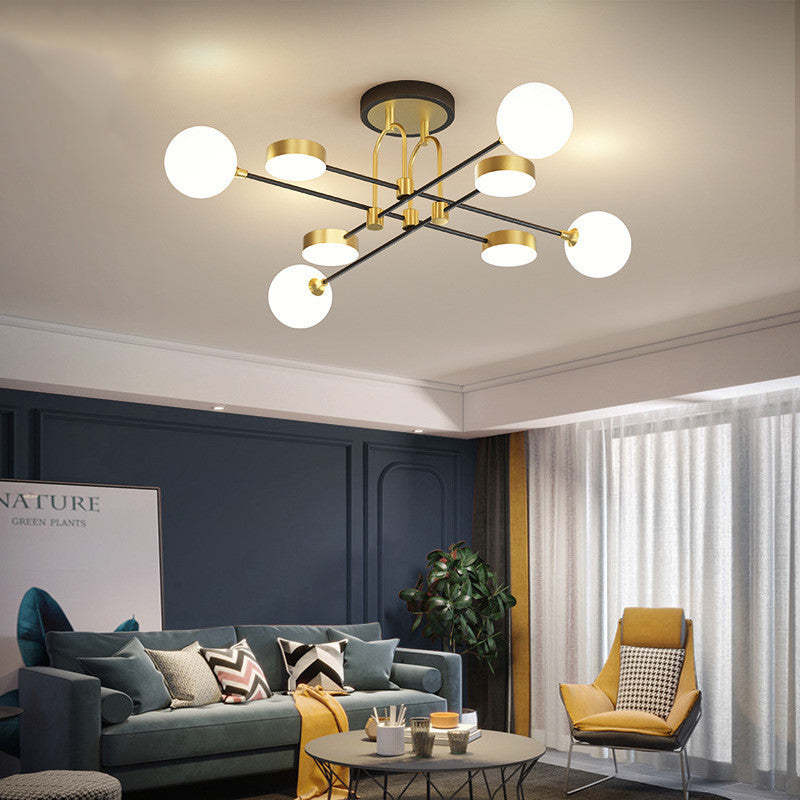Premium Round Glass And Metal Ceiling Light