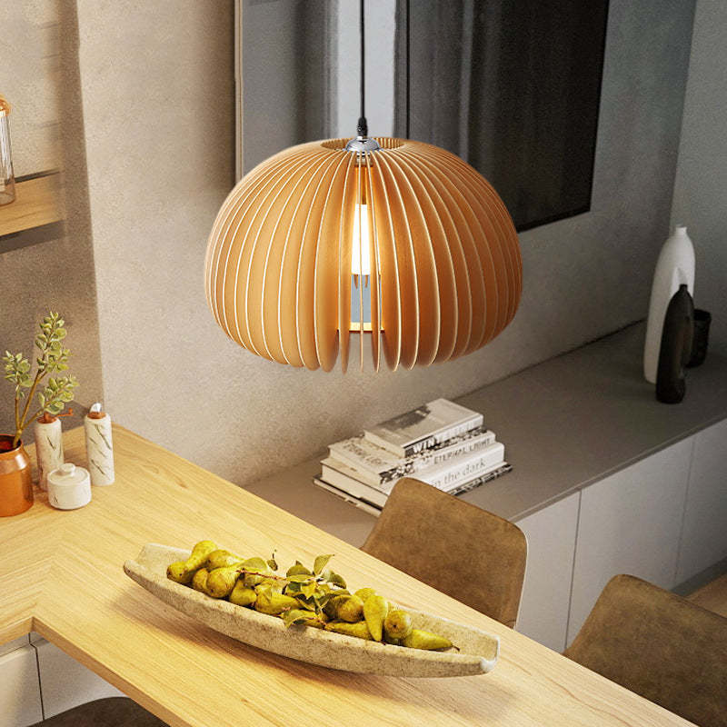Plafonnier Potiron En Bois Élégant Pour Ambiance Chaleureuse Et Naturelle