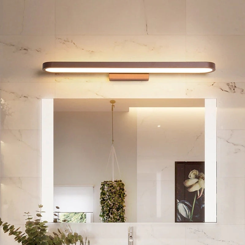 Curved Mirror Front Metal Wall Lamp Modern Black Coffee Finish