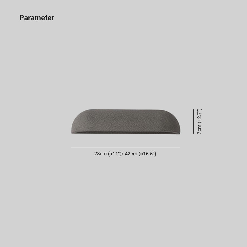 Minimalist Semi Elliptical Outdoor Wall Light Metal And Stone Finish