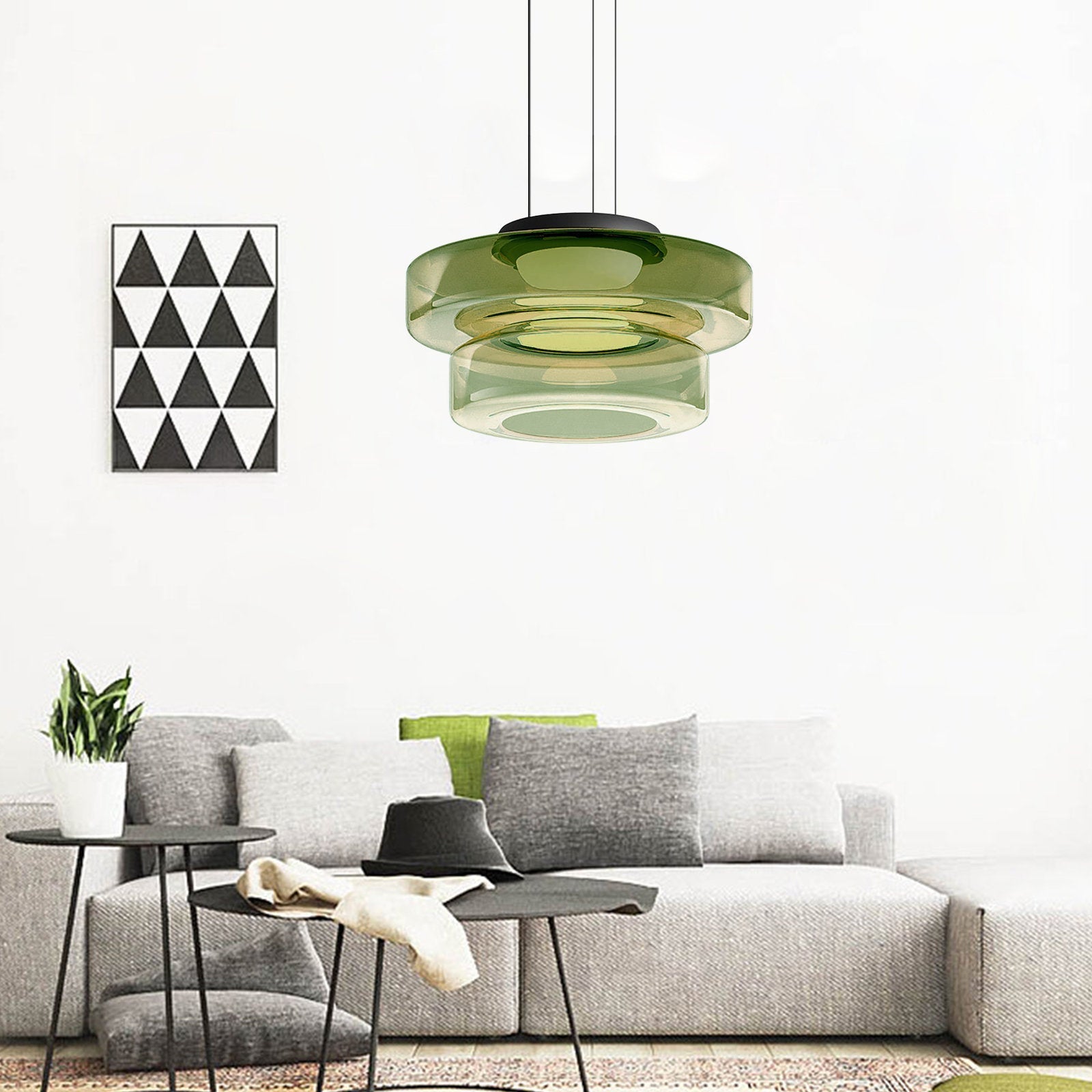 Elegant Glass Pendant Light With Layered Design