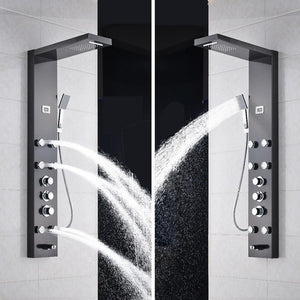 Shower System - Shower Panel And Jet Rain Shower With Thermostatic Mixer Faucet