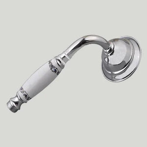 Vintage Round Brass and Porcelain Single Handheld Shower Head Spray-Rain Shower Heads-Index Bath-7-Index Bath