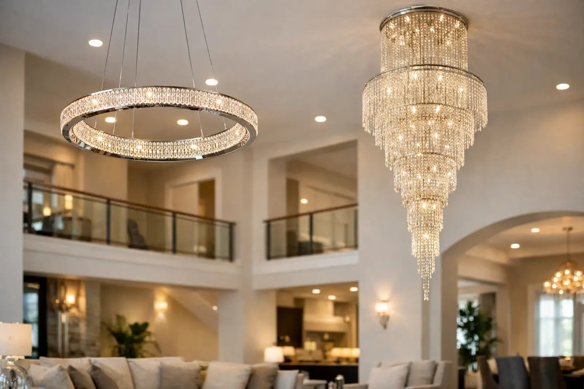 Best Chandeliers for High Ceilings – Oak & Halo