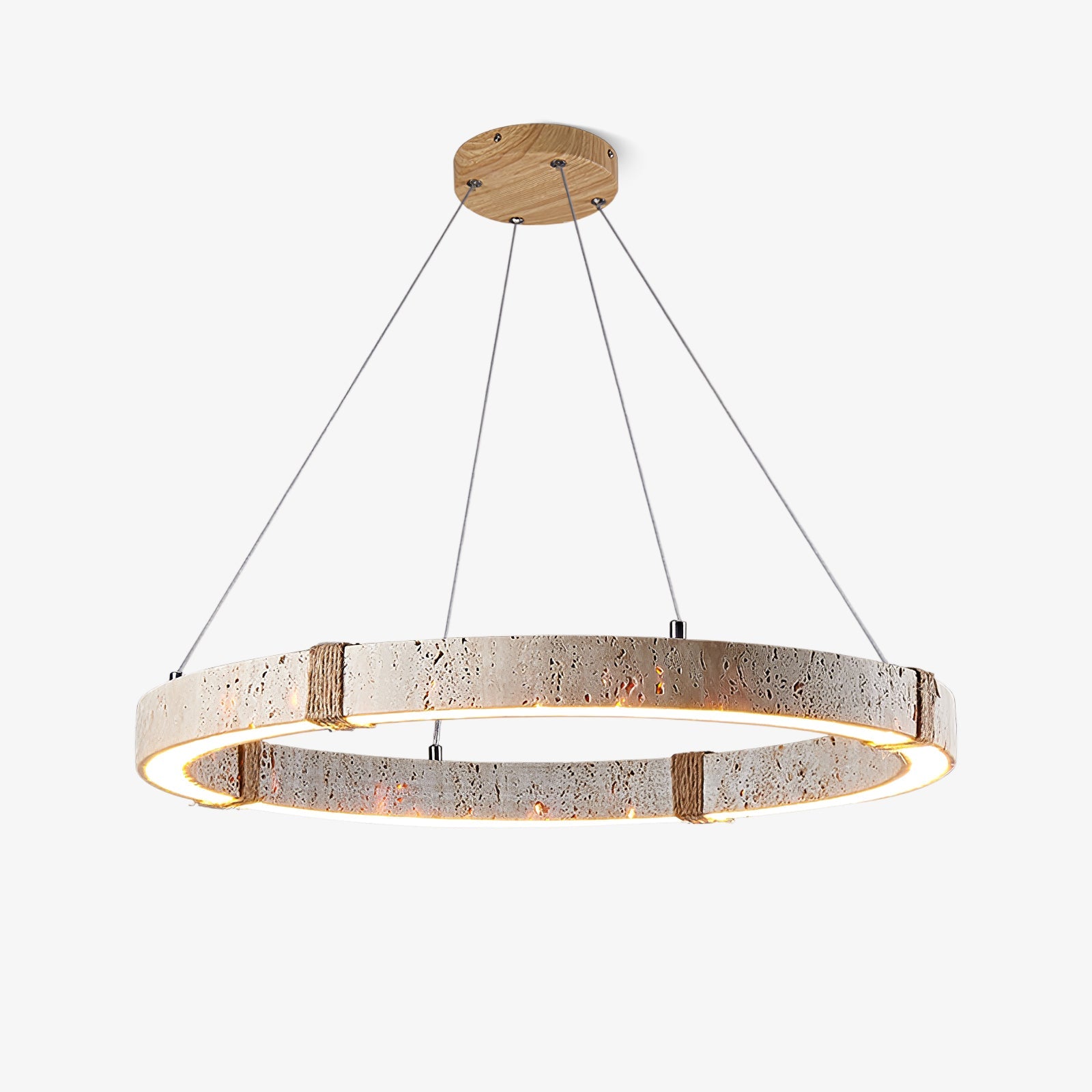 Calm Ambience Pendant Light Travertine And Wood