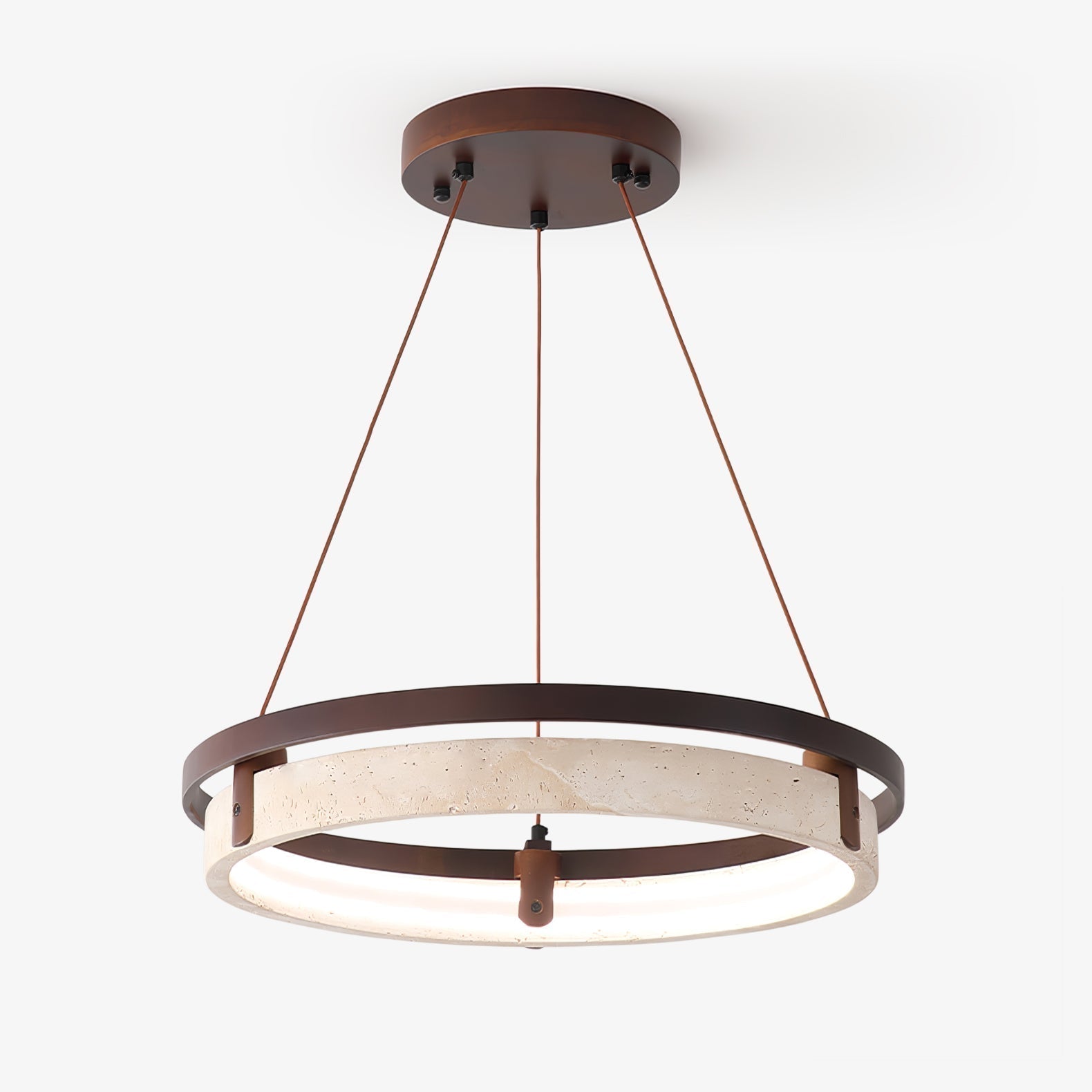 Travertine Pendant Light With Integrated LED
