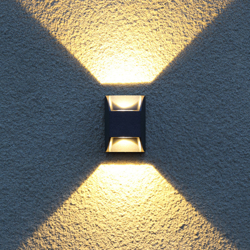 Minimalist Upward and Downward Outdoor Wall Light Black Metal