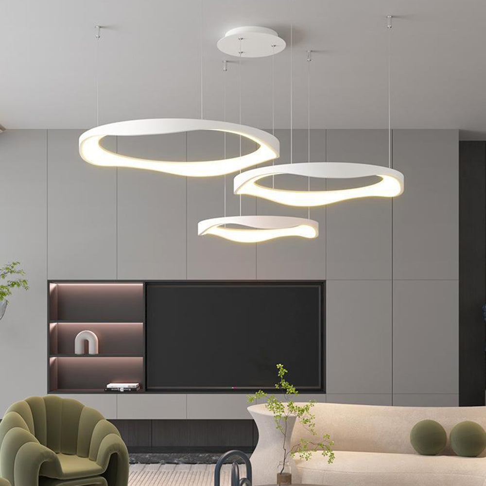 Modern Round Pendant Light In Black Or White For Dining Room