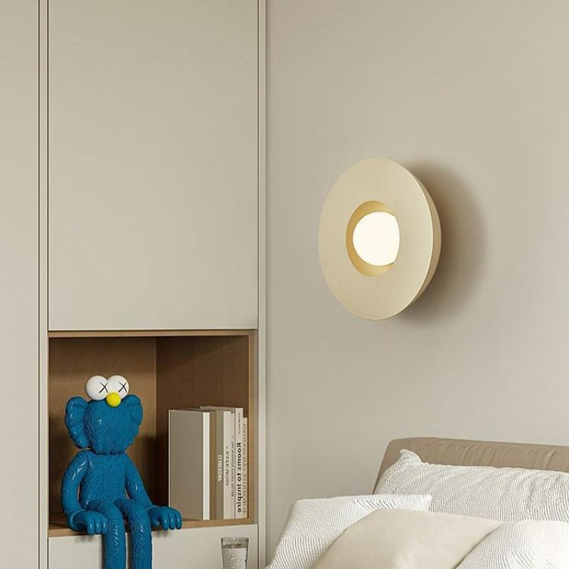 Milky Coffee Glass LED Wall Light For Living Room