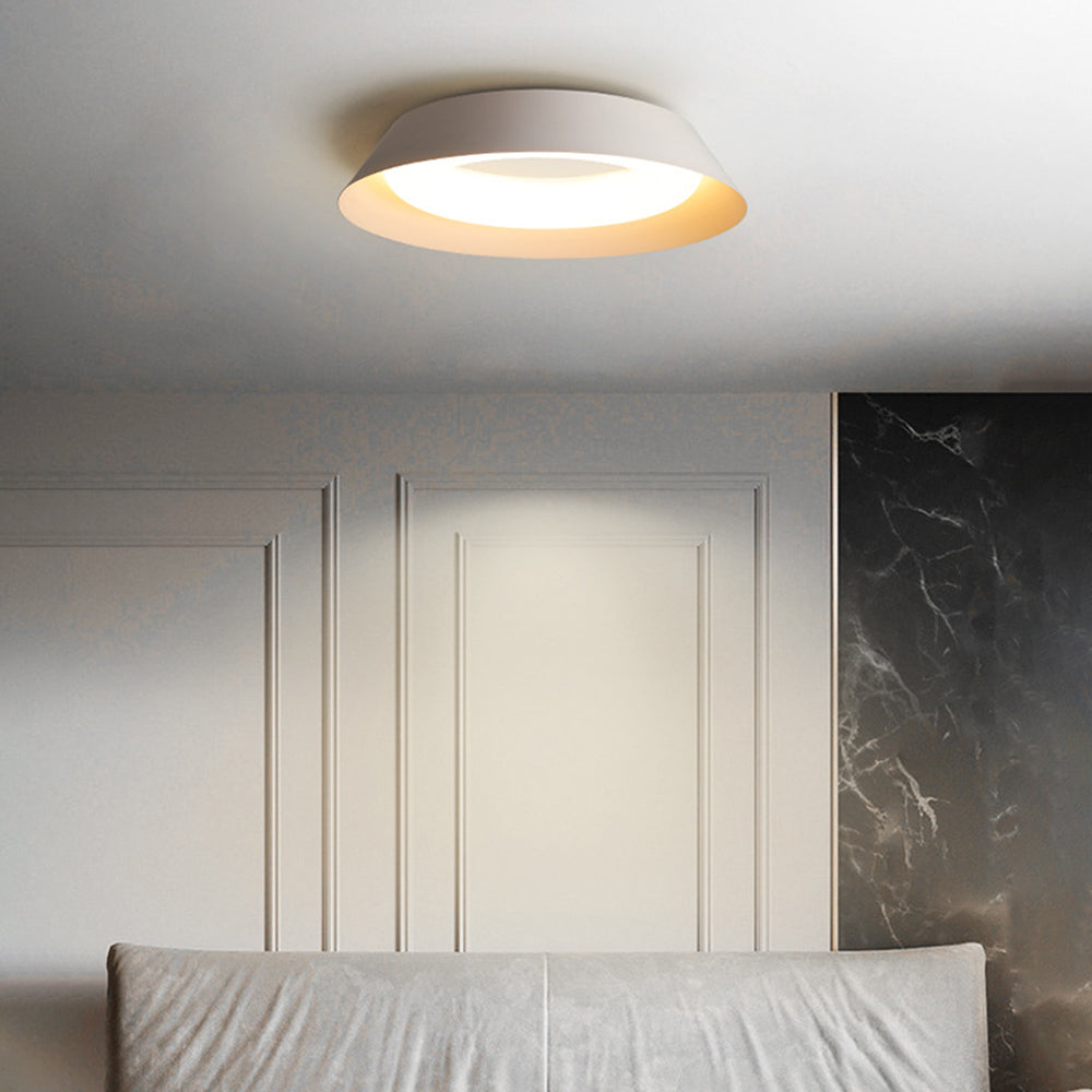 White Metal Nordic Flush Mount Ceiling Light With Acrylic Shade