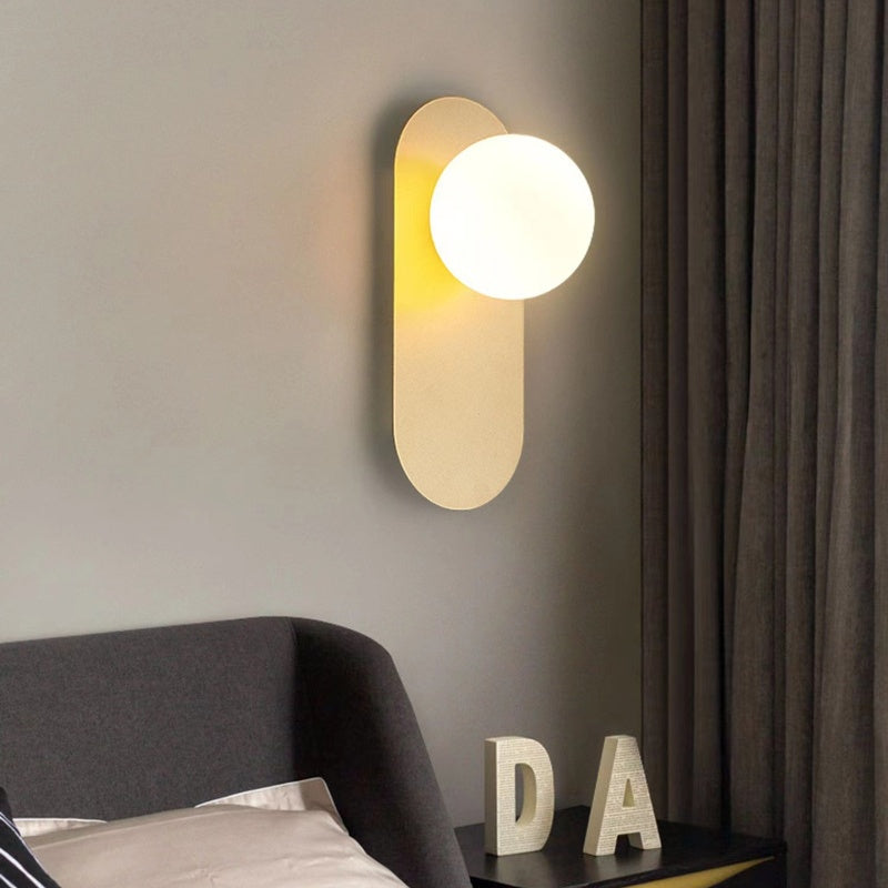 Aurora Black Gold Glass LED Wall Lamp For Bedroom And Living Room