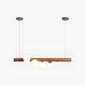 Valentina Glass Bubble Pendant Light Walnut Wood Finish
